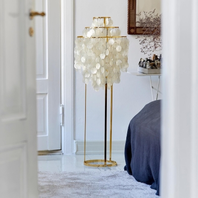 Vintage schelpenvloerlamp