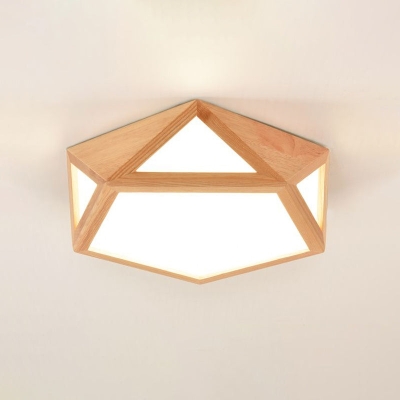 Geometrische houten plafondlamp