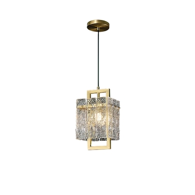 Vierkant frame gebarsten glazen lampenkap wandlamp