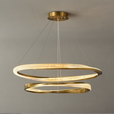 Gouden meerlaagse ringkroonluchter
