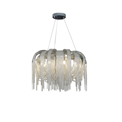 Chroom aluminium ketting kwast kroonluchter