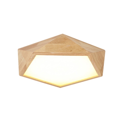Geometrische houten plafondlamp