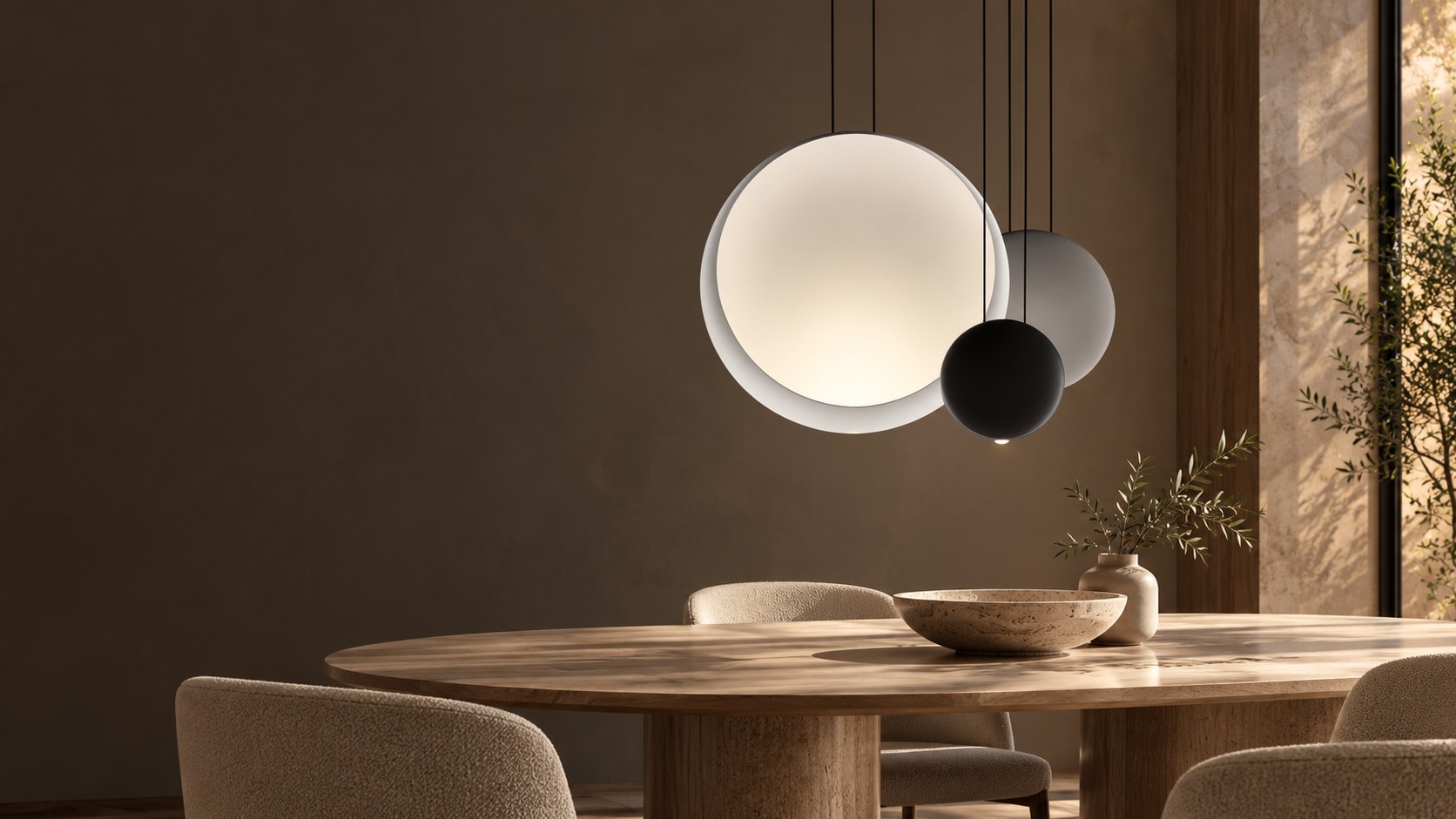 Cosmos pendant light in a dining room settingslider_item_LFLh6v