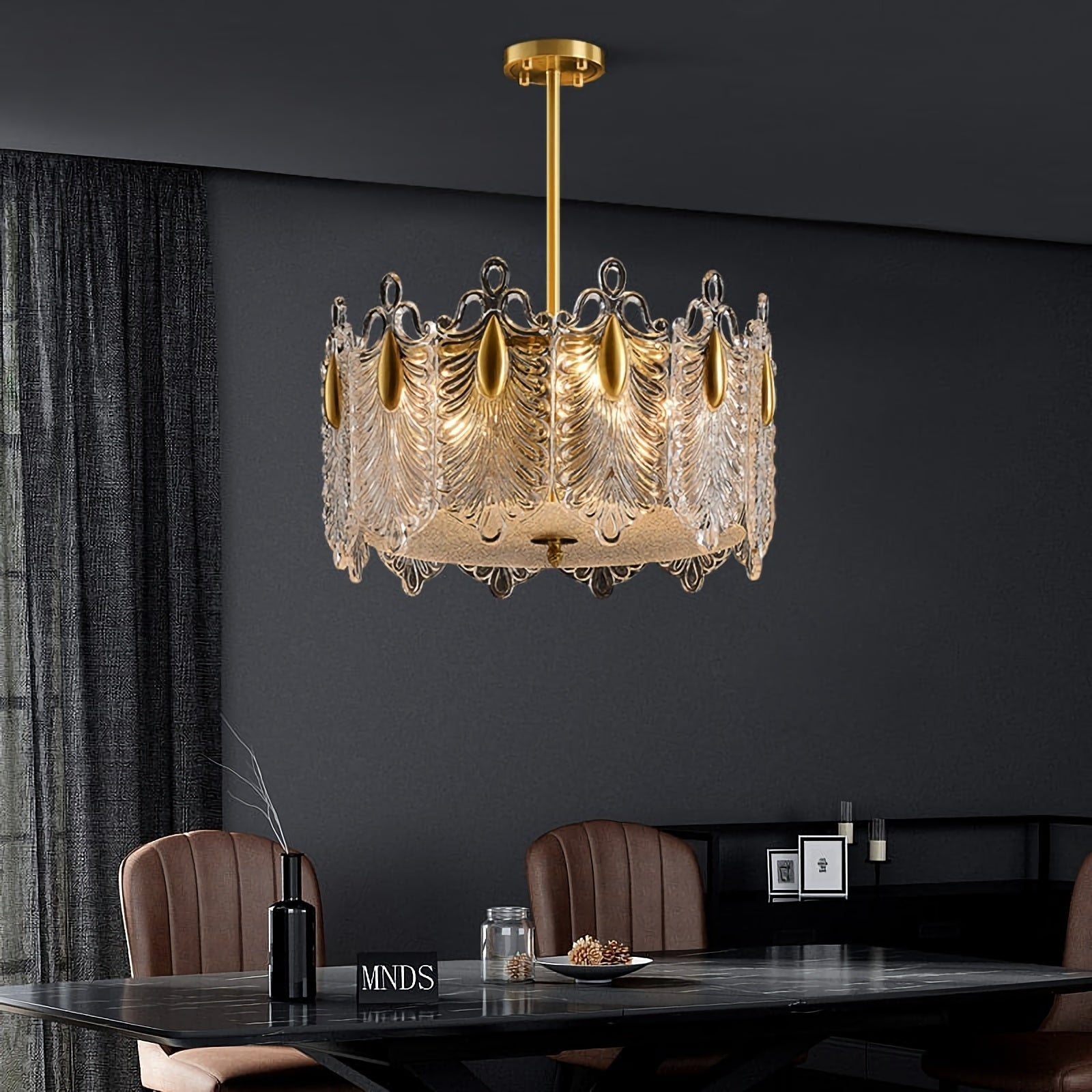 Decoratief patroon glazen ronde kroonluchter
