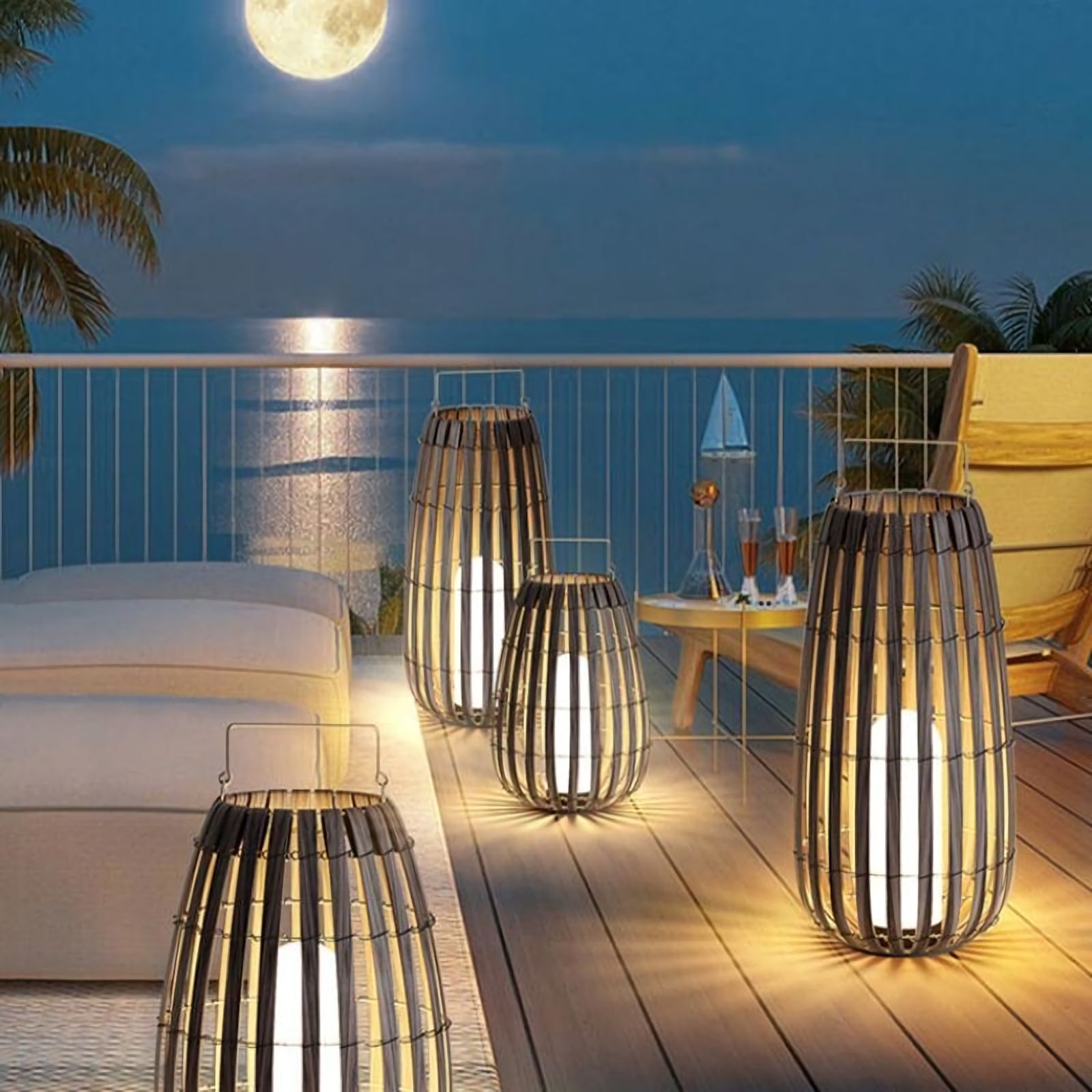 Tuin rotan vloerlamp
