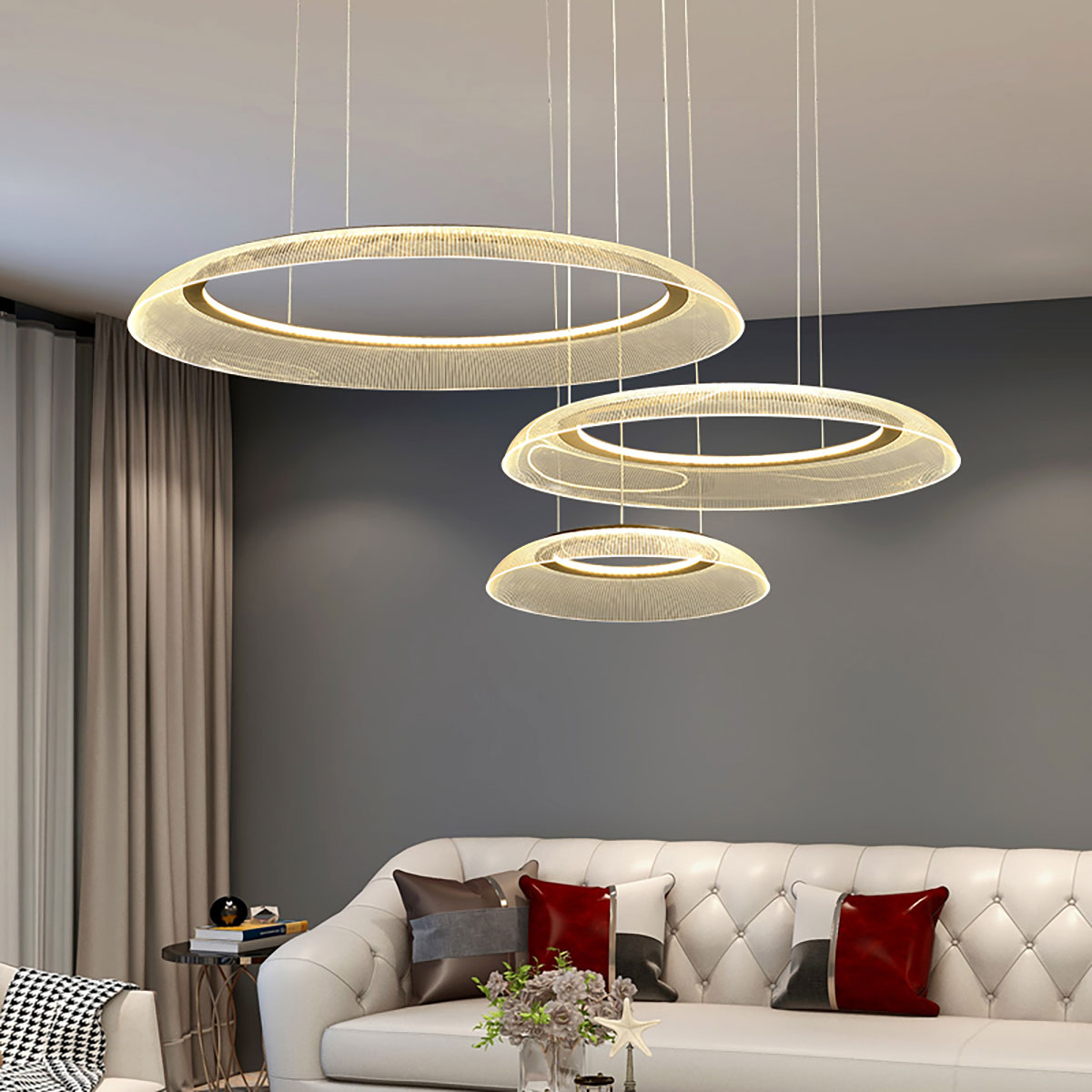 Afgestudeerde cirkelkroonluchter | Art Deco ronde kroonluchter