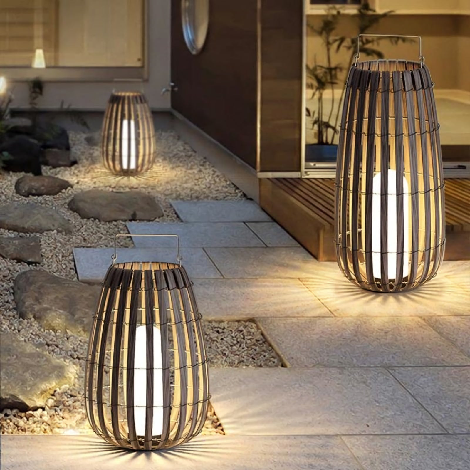 Tuin rotan vloerlamp