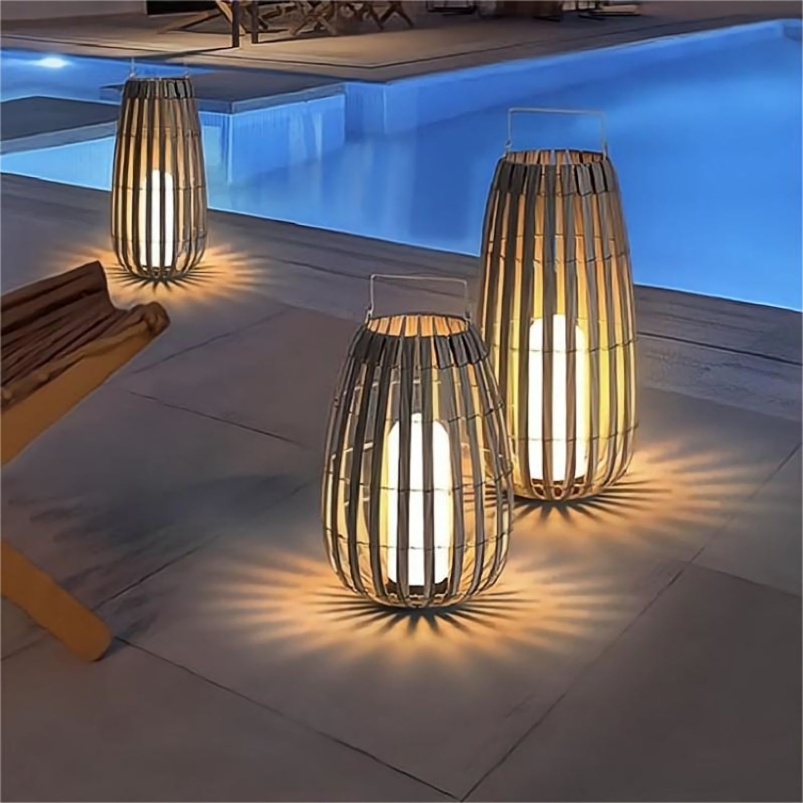 Tuin rotan vloerlamp