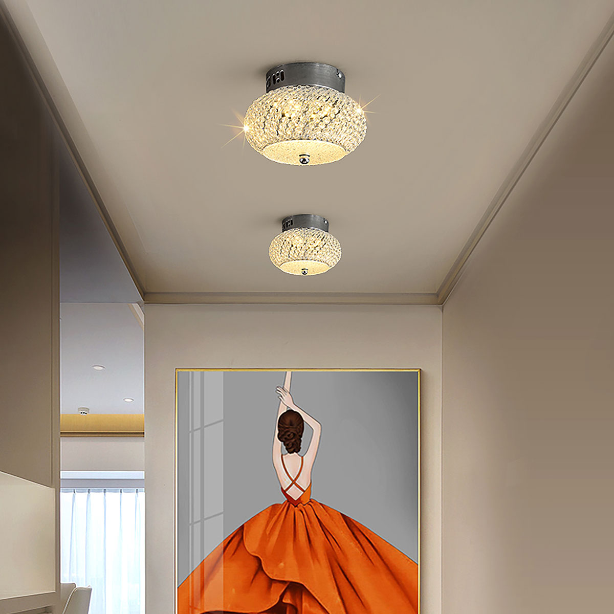 Kristallen plafondlamp