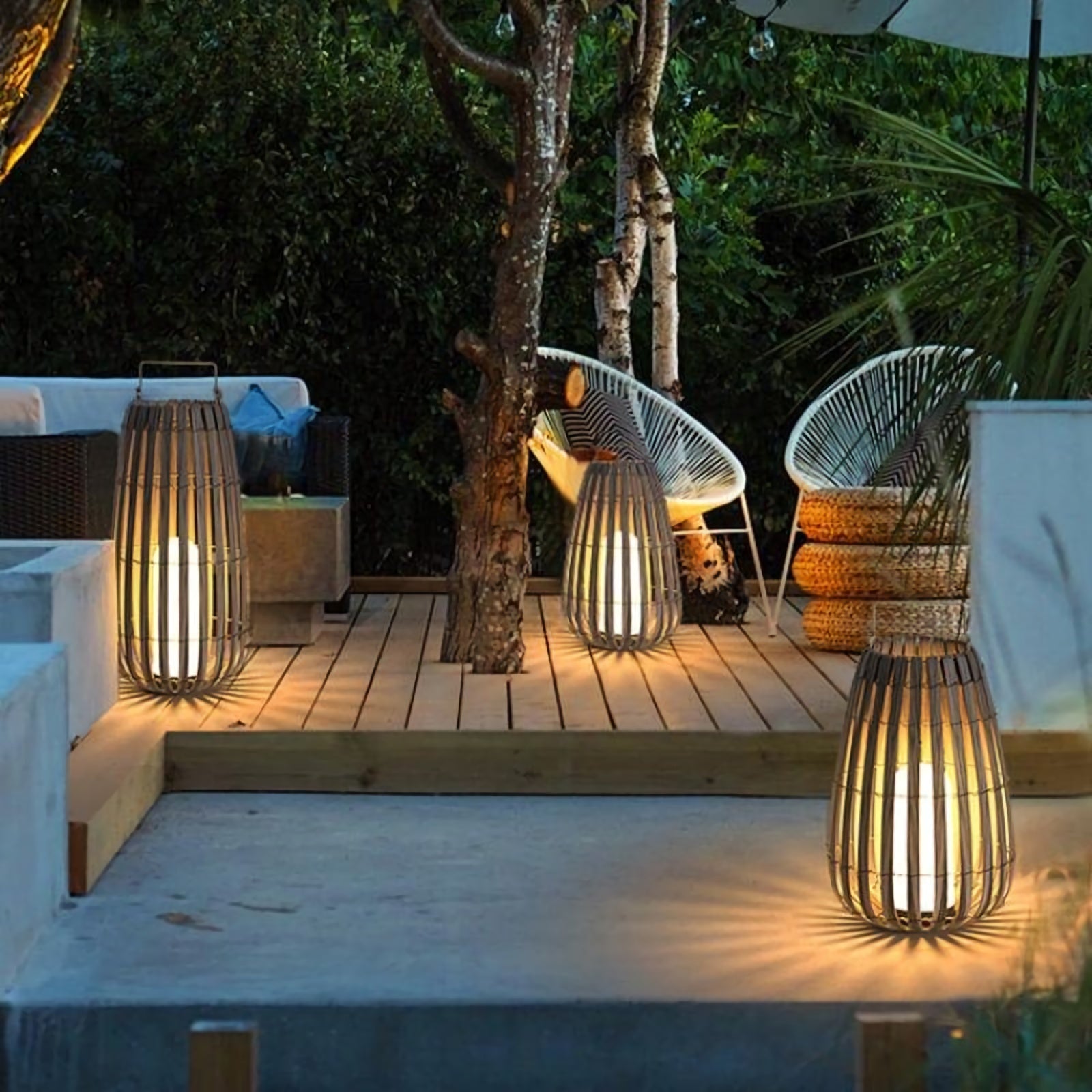 Tuin rotan vloerlamp