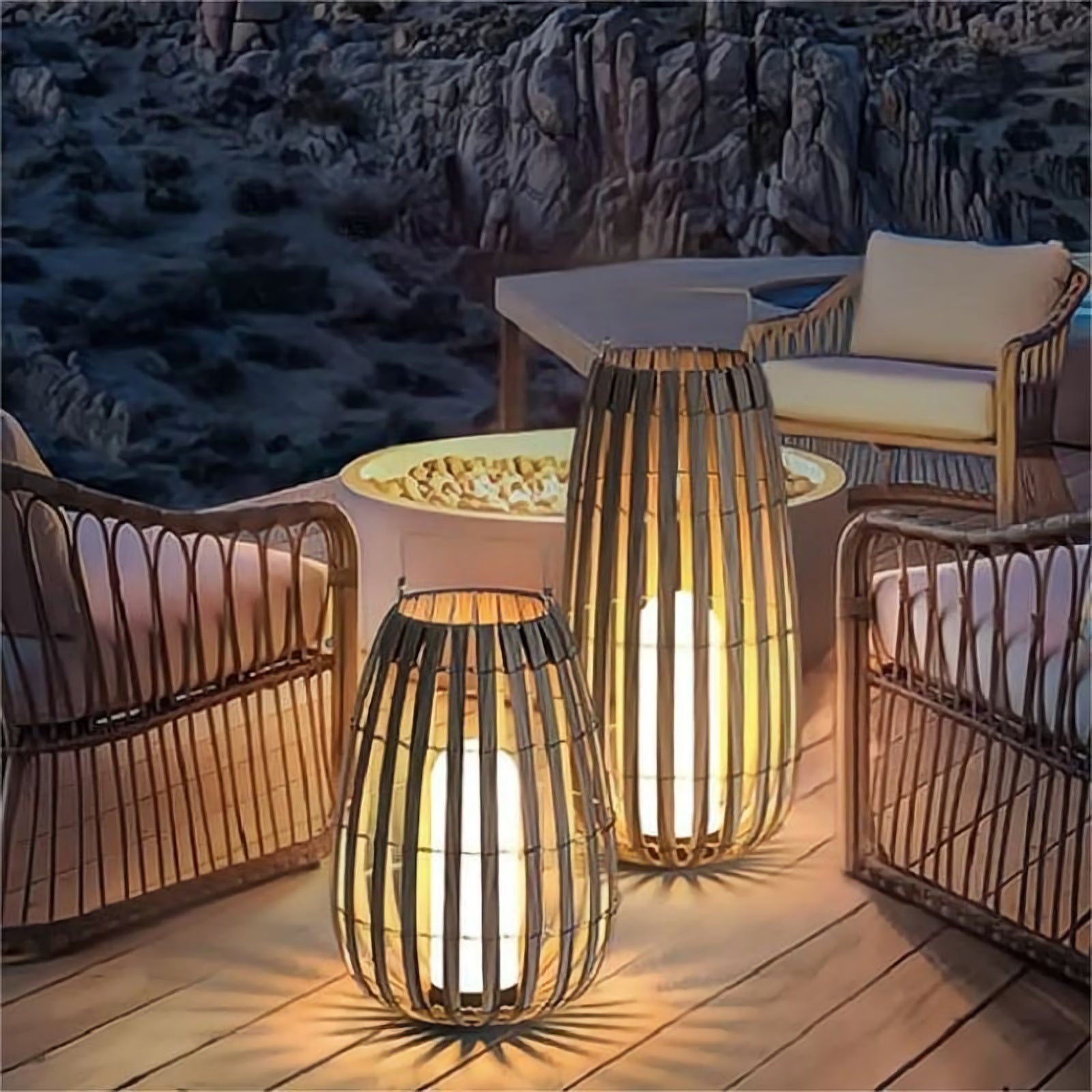 Tuin rotan vloerlamp