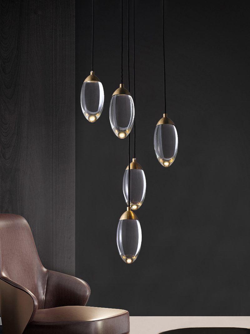 Messing kristallen hanglamp