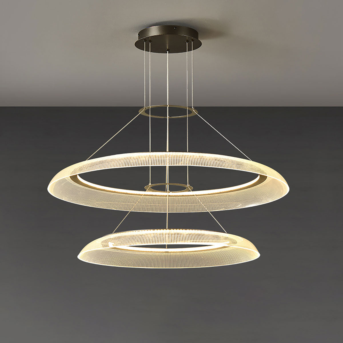 Afgestudeerde cirkelkroonluchter | Art Deco ronde kroonluchter