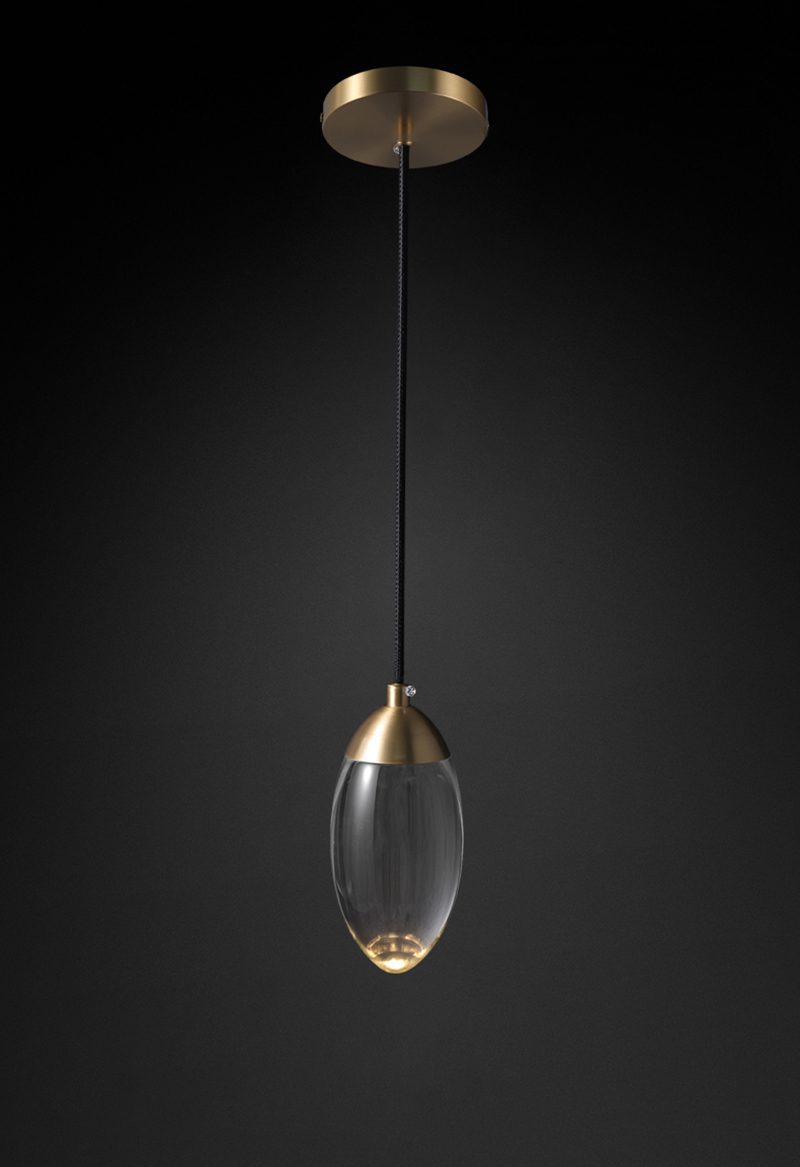 Messing kristallen hanglamp