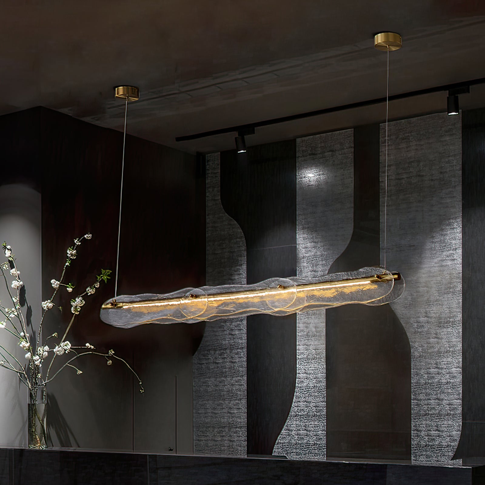 Water Ripple Glass Island Chandeliers