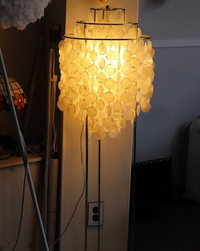 Vintage schelpenvloerlamp