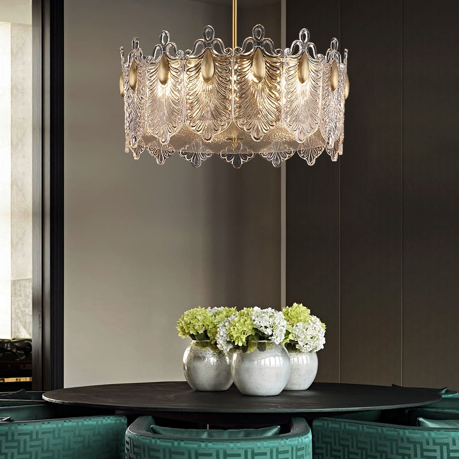 Decoratief patroon glazen ronde kroonluchter