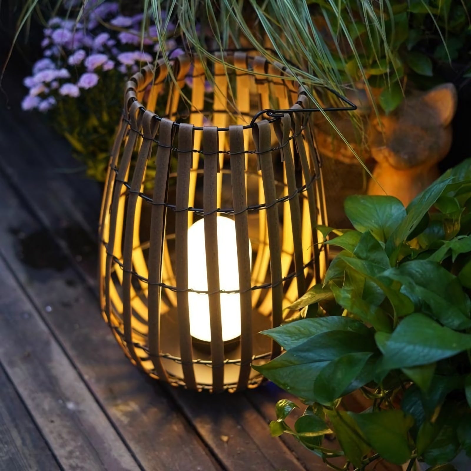 Tuin rotan vloerlamp