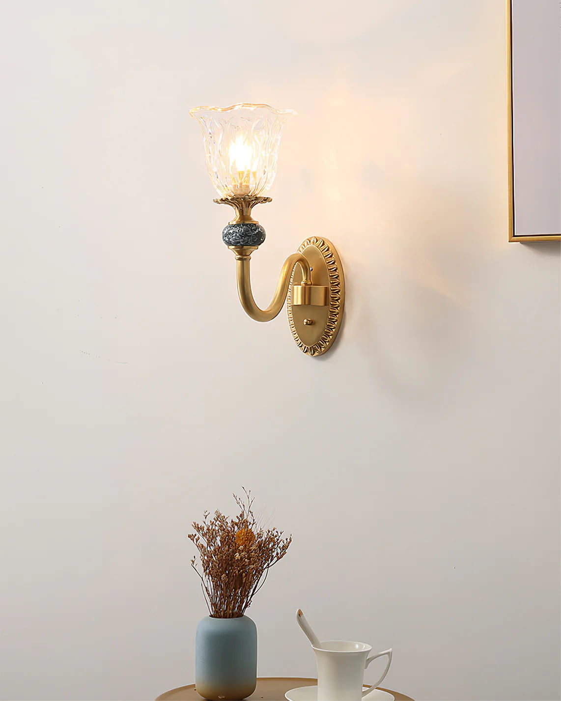 Glazen keramische wandlamp