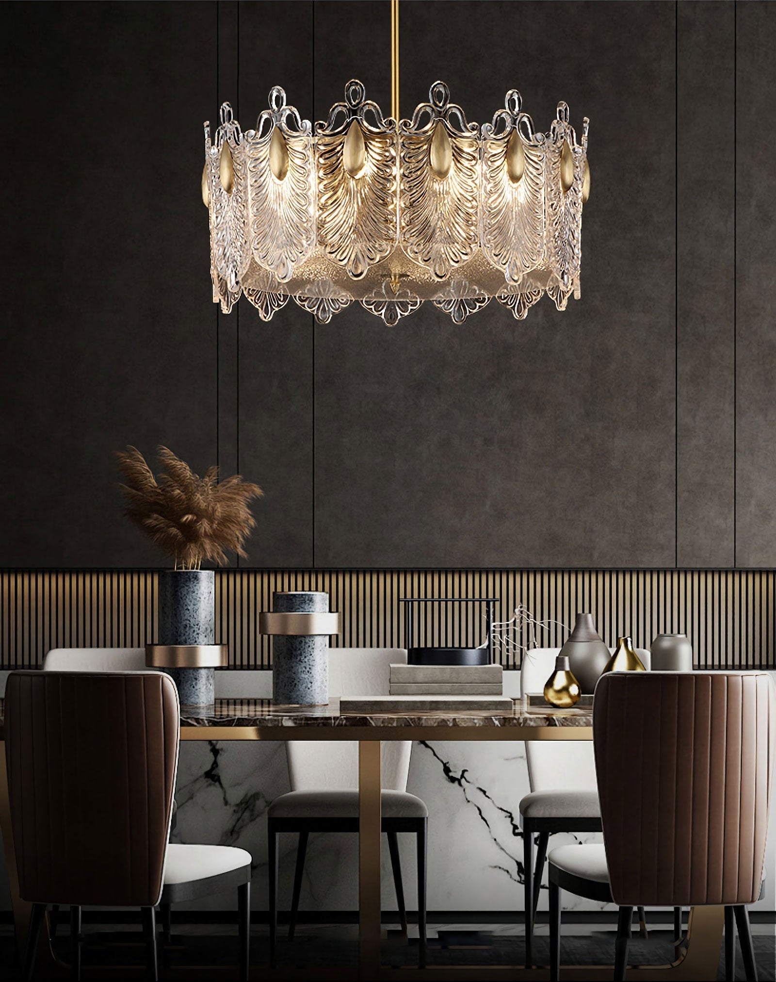 Decoratief patroon glazen ronde kroonluchter