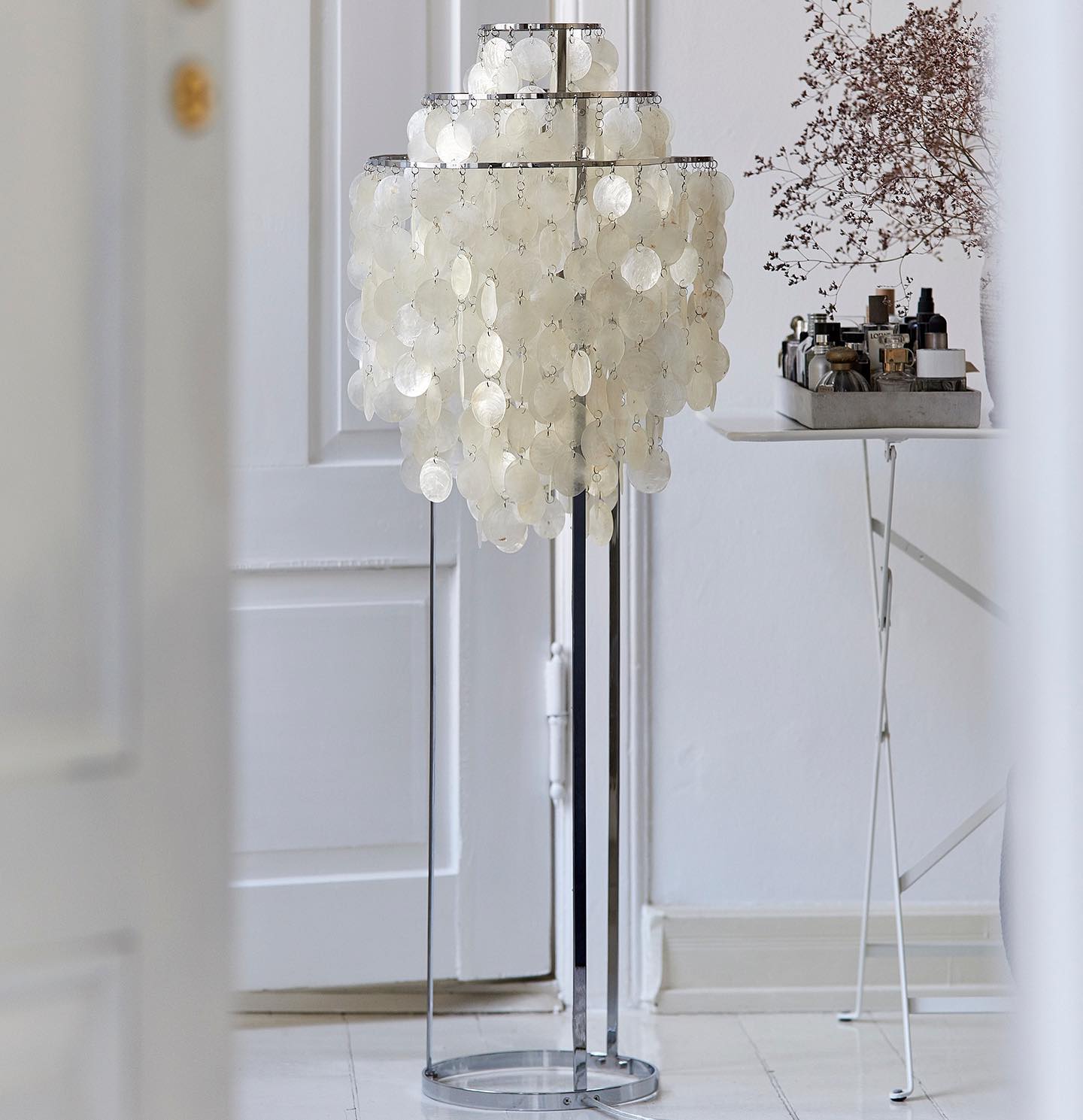 Vintage schelpenvloerlamp