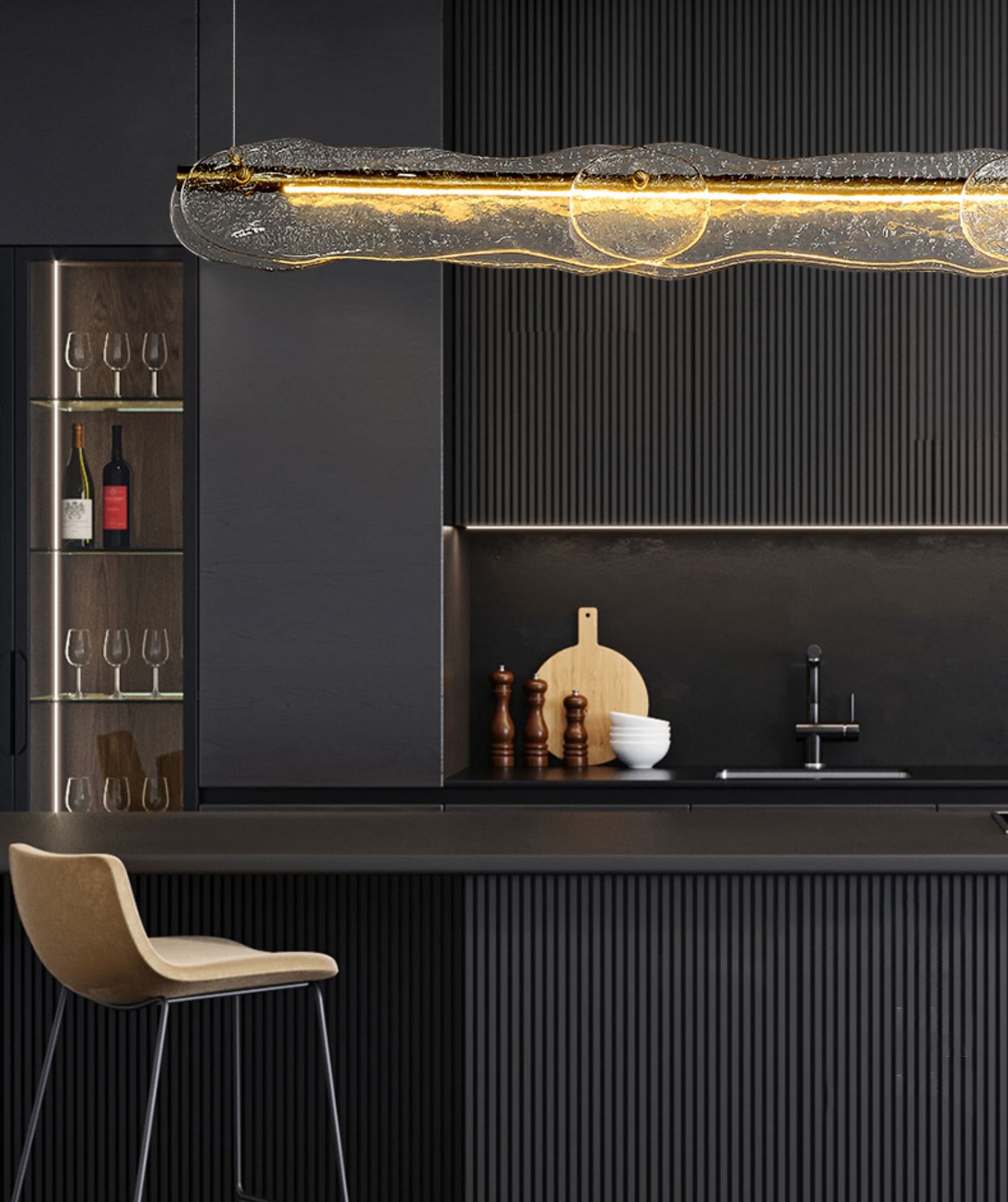 Water Ripple Glass Island Chandeliers