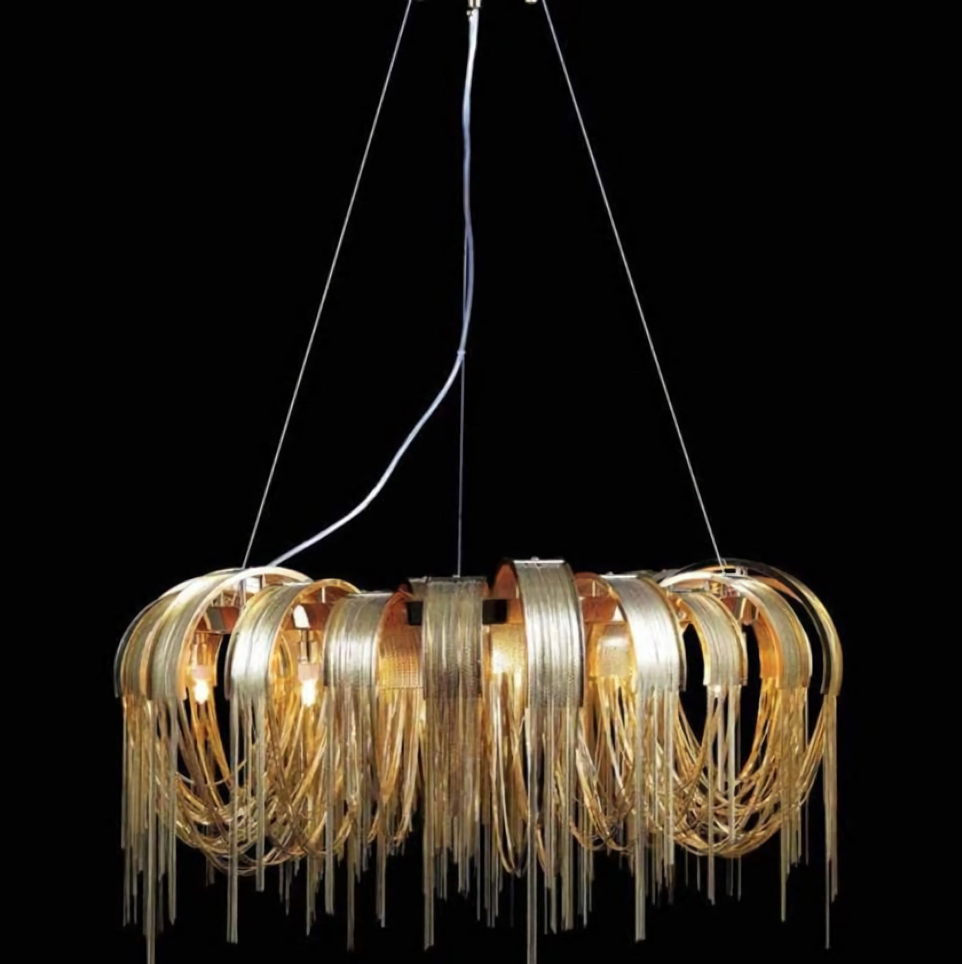 Chroom aluminium ketting kwast kroonluchter