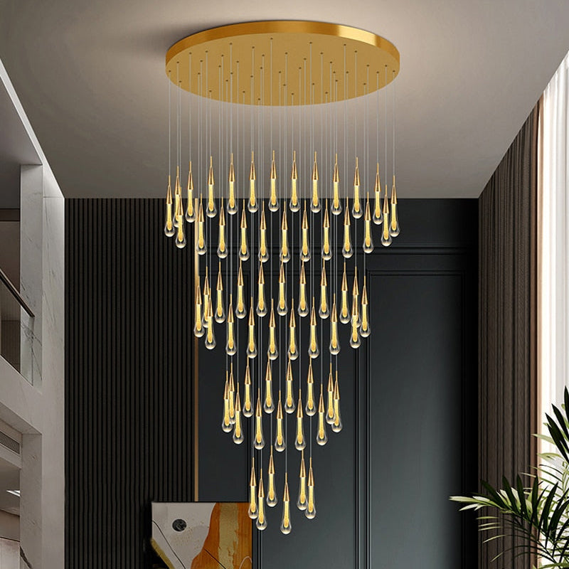 LED glazen druppels kroonluchter