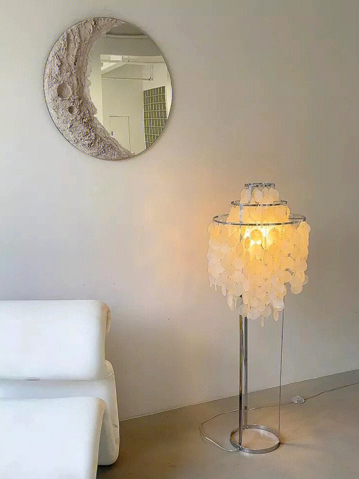 Vintage schelpenvloerlamp