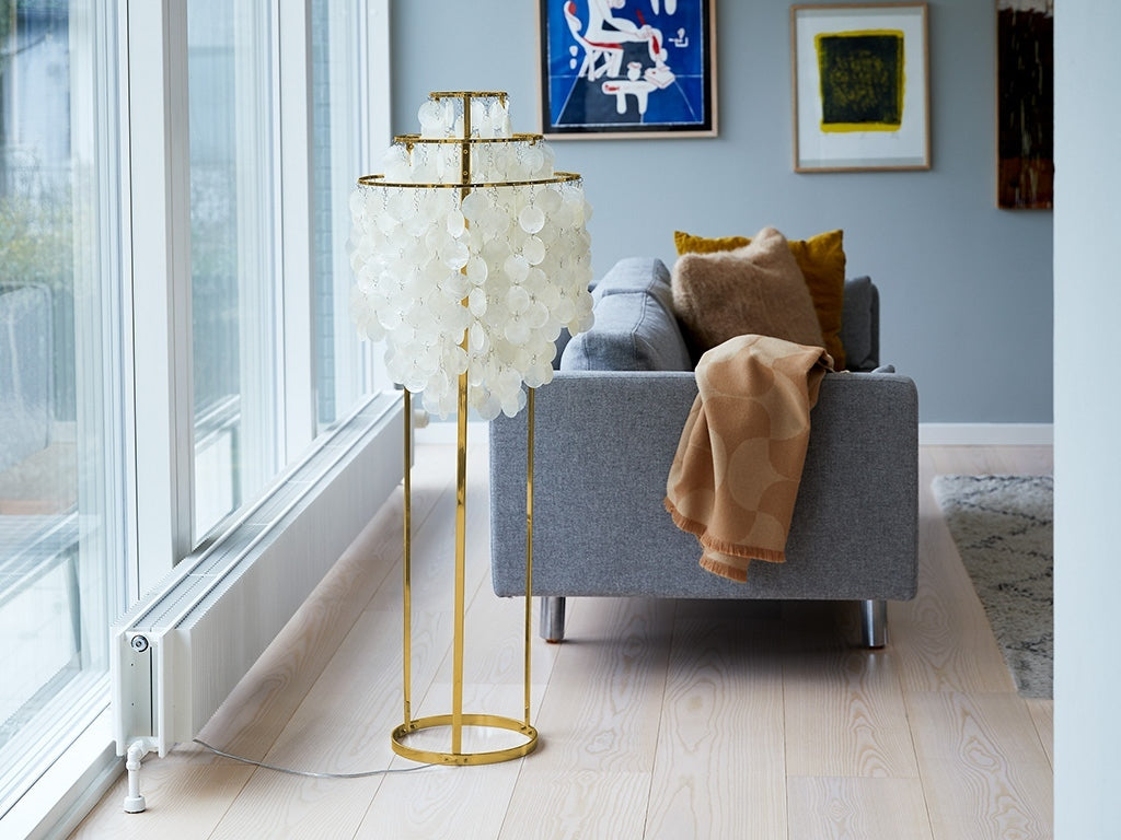 Vintage schelpenvloerlamp