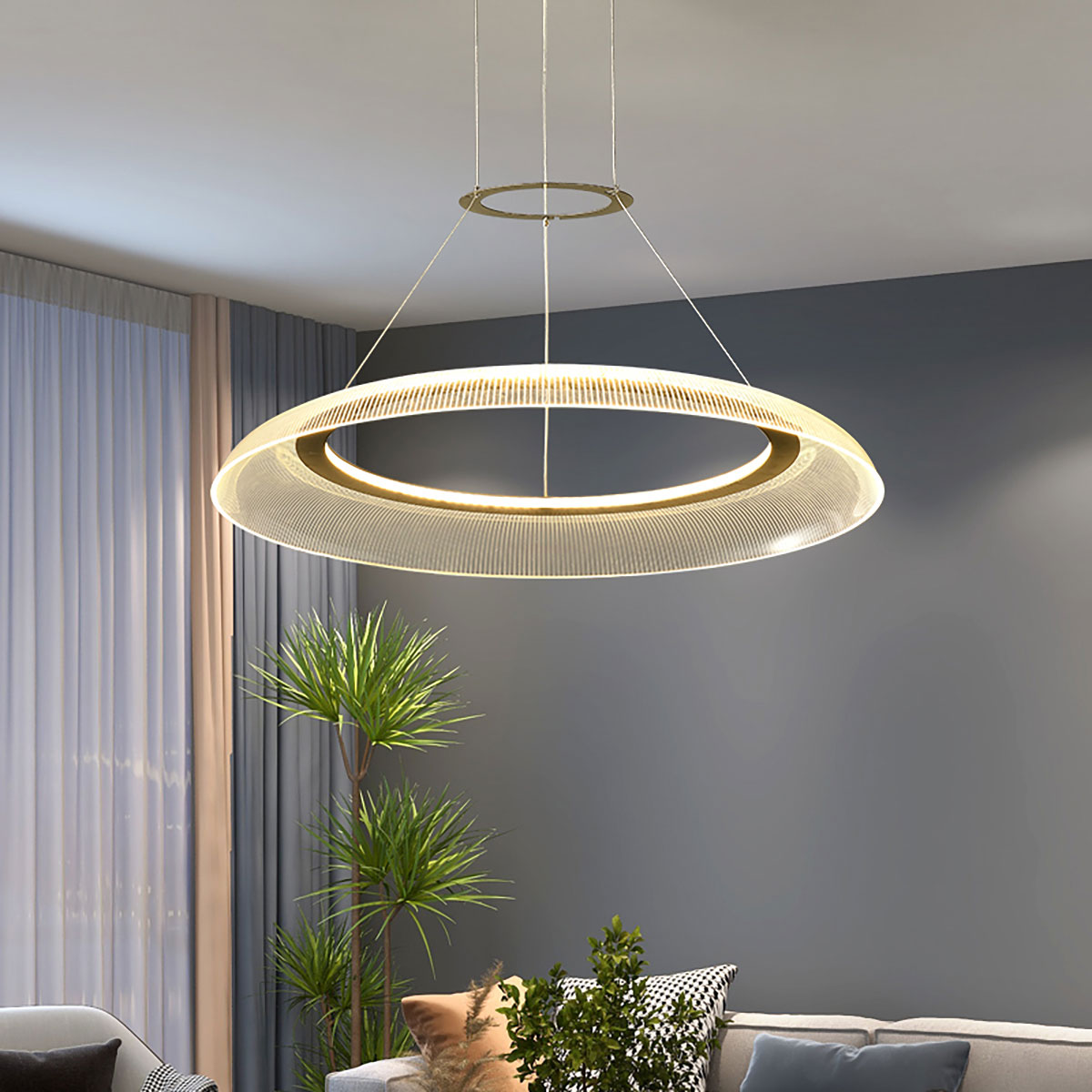 Afgestudeerde cirkelkroonluchter | Art Deco ronde kroonluchter