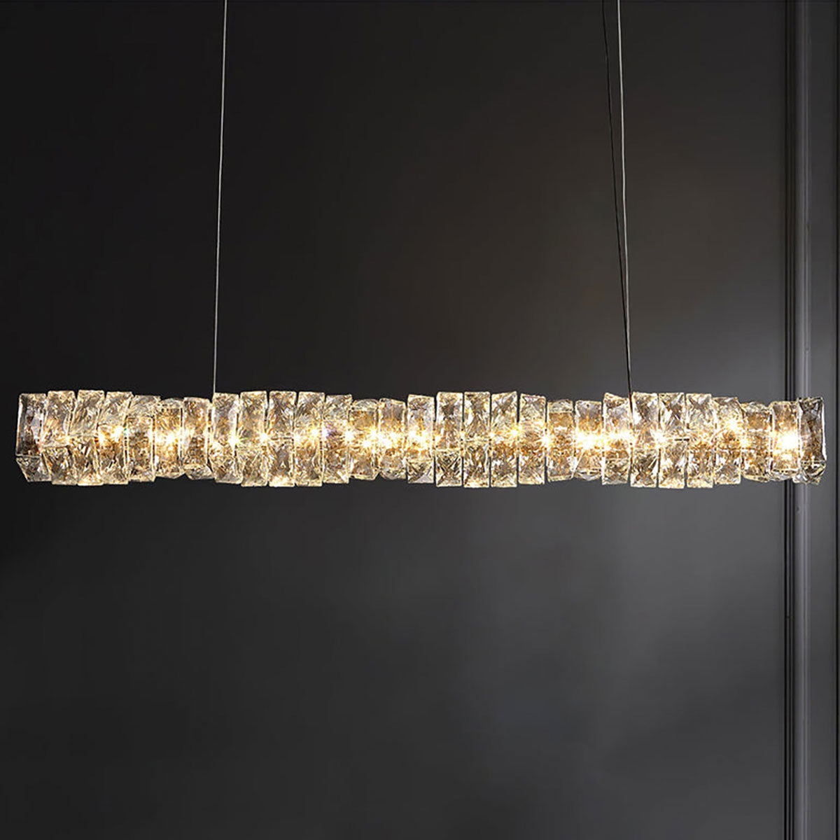 Lange kristallen hanglamp