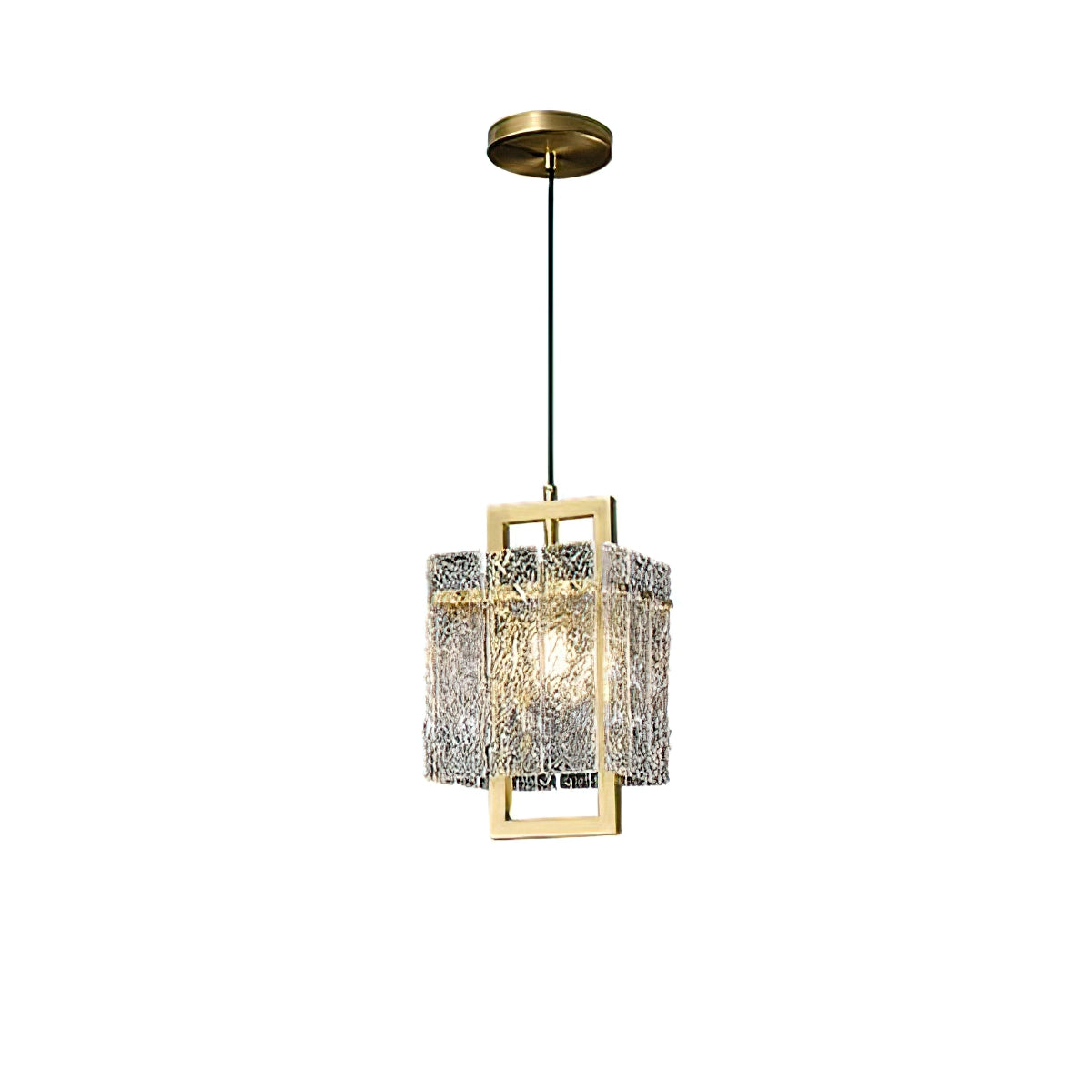 Vierkant frame gebarsten glazen lampenkap wandlamp