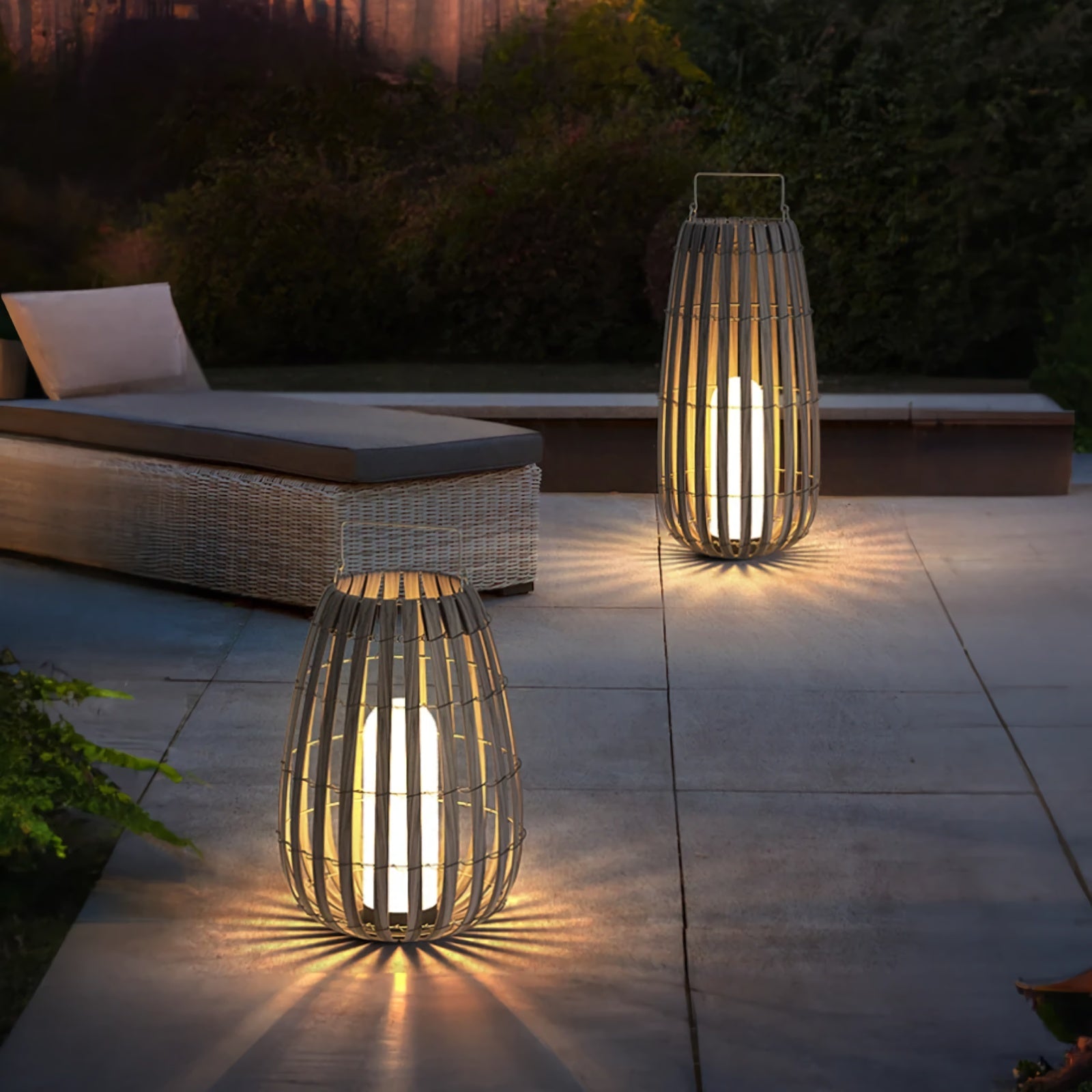 Tuin rotan vloerlamp