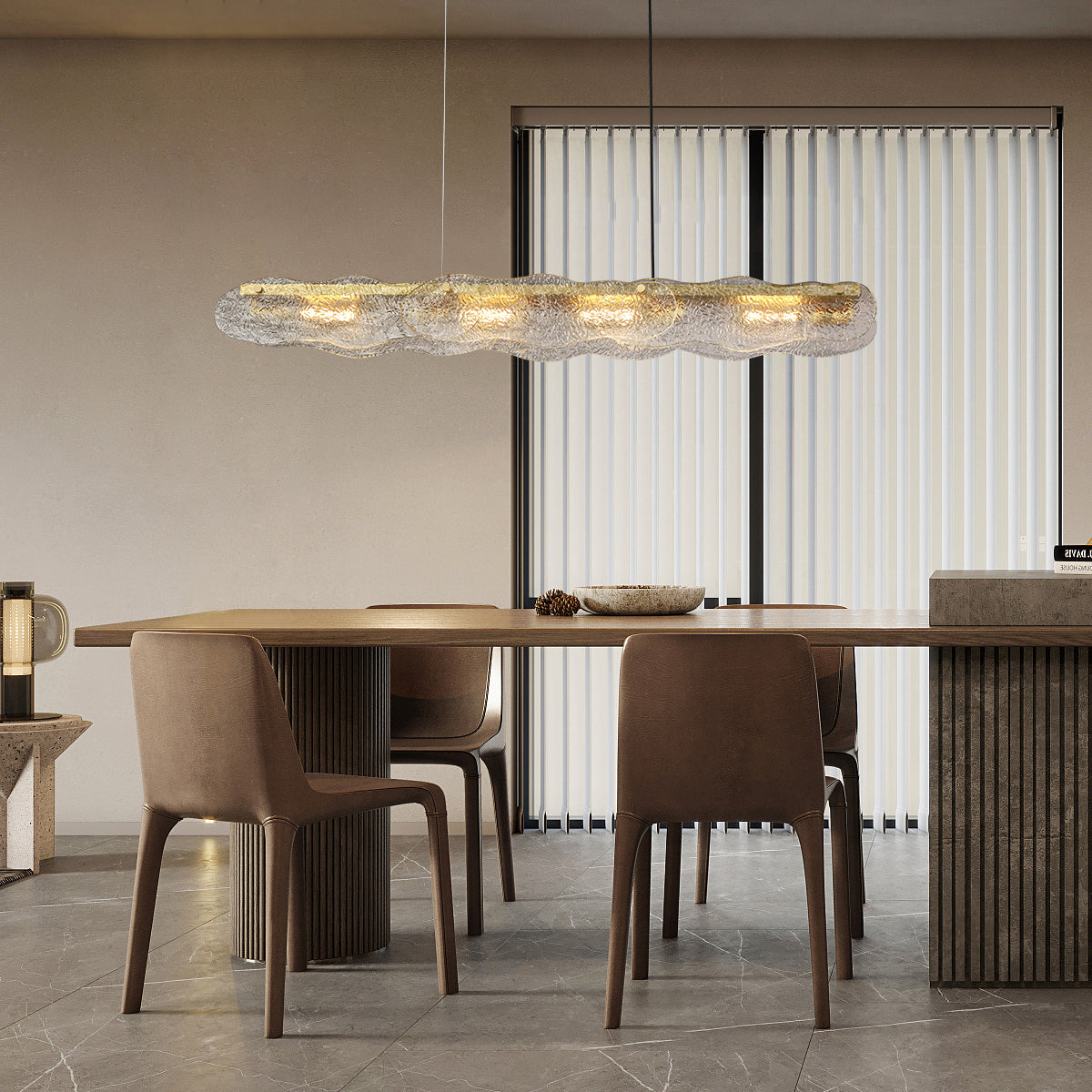 Water Ripple Glass Island Chandeliers