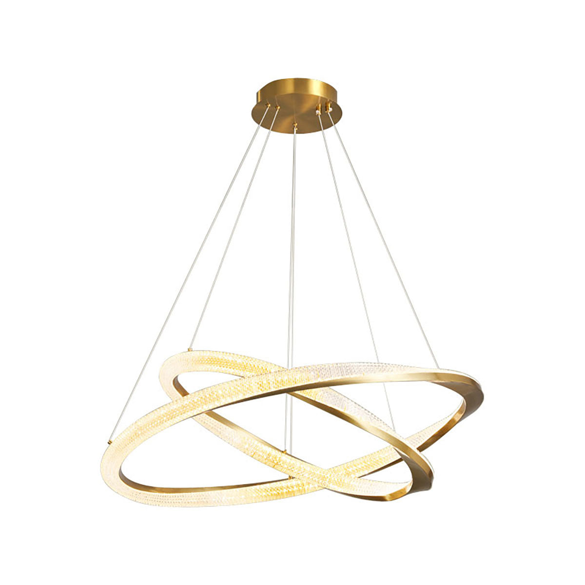 Gouden meerlaagse ringkroonluchter