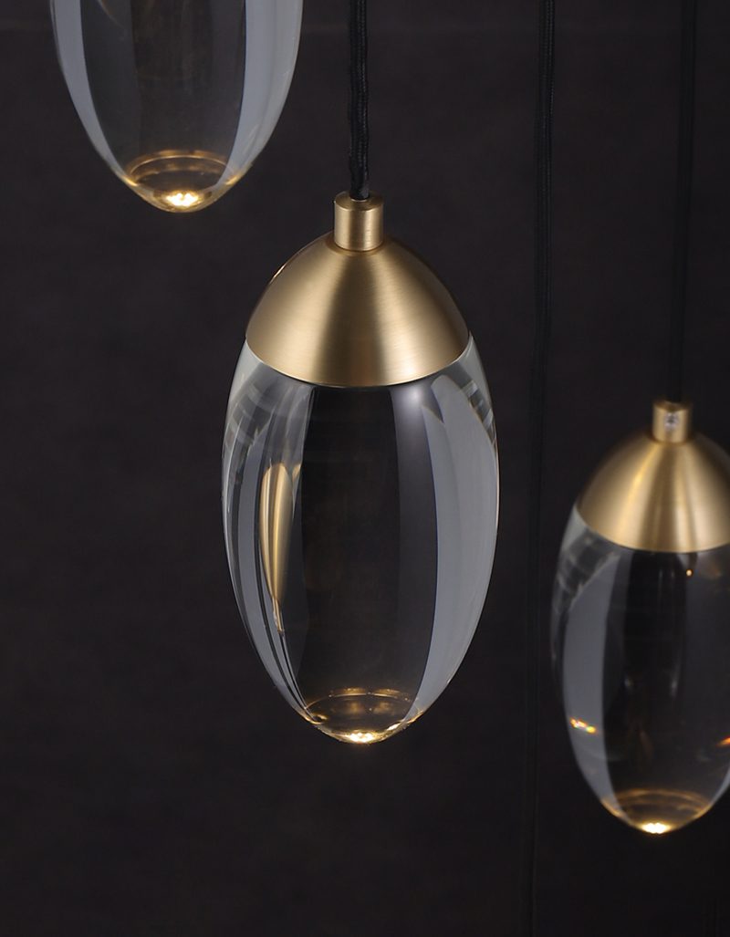 Messing kristallen hanglamp