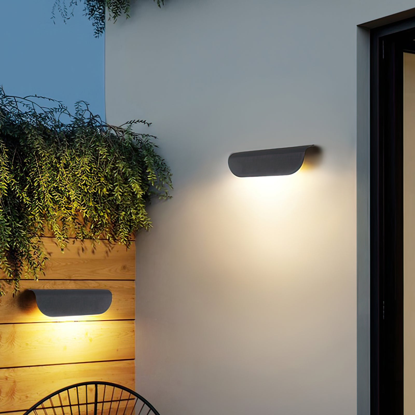 Bay gebogen tuinwandlamp