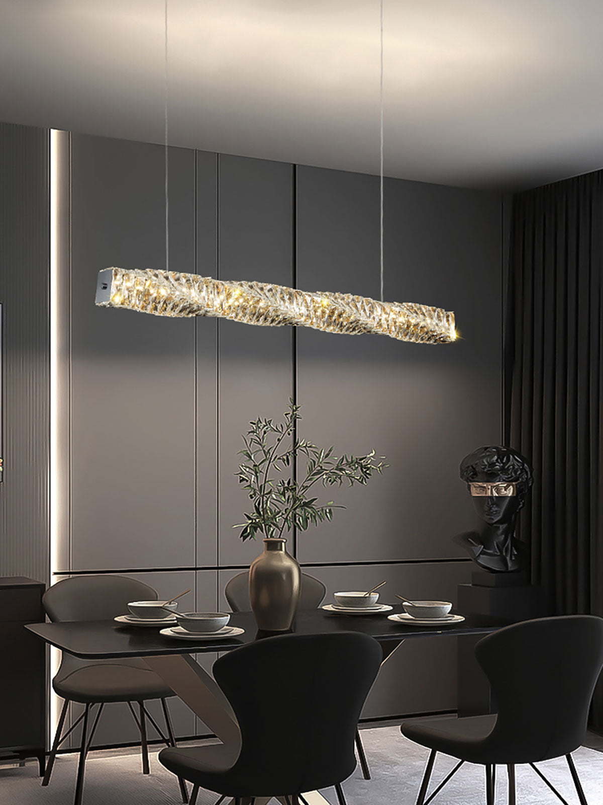 Lange kristallen hanglamp