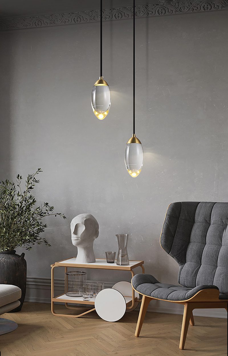 Messing kristallen hanglamp
