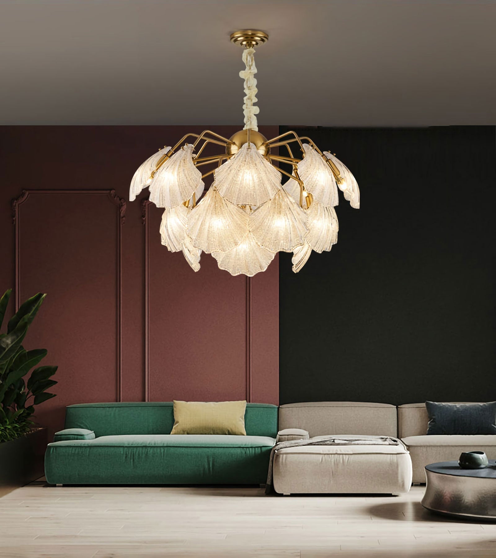 Geribbelde Shell-plafondlamp