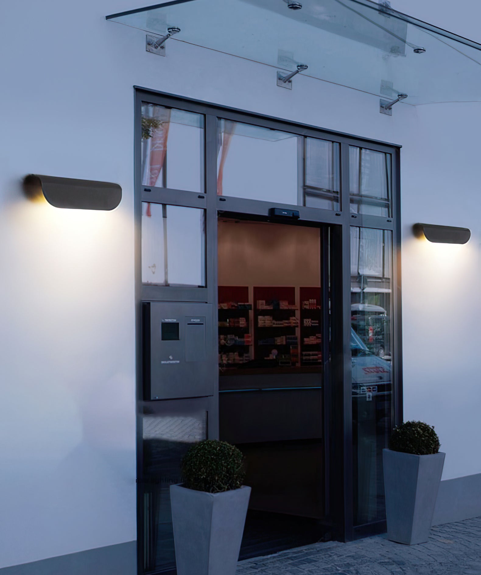 Bay gebogen tuinwandlamp