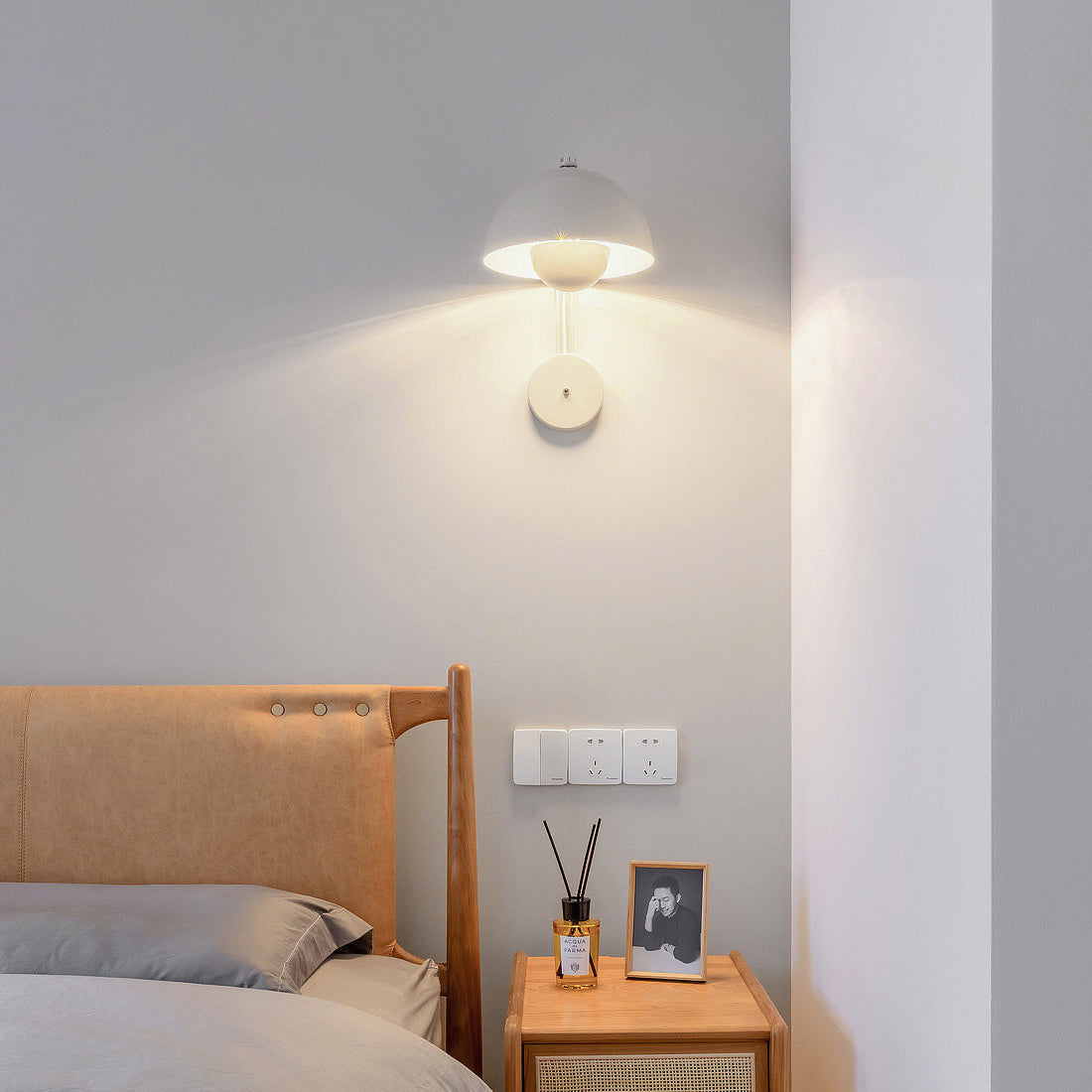 Halve cirkel slaapkamerwandlamp