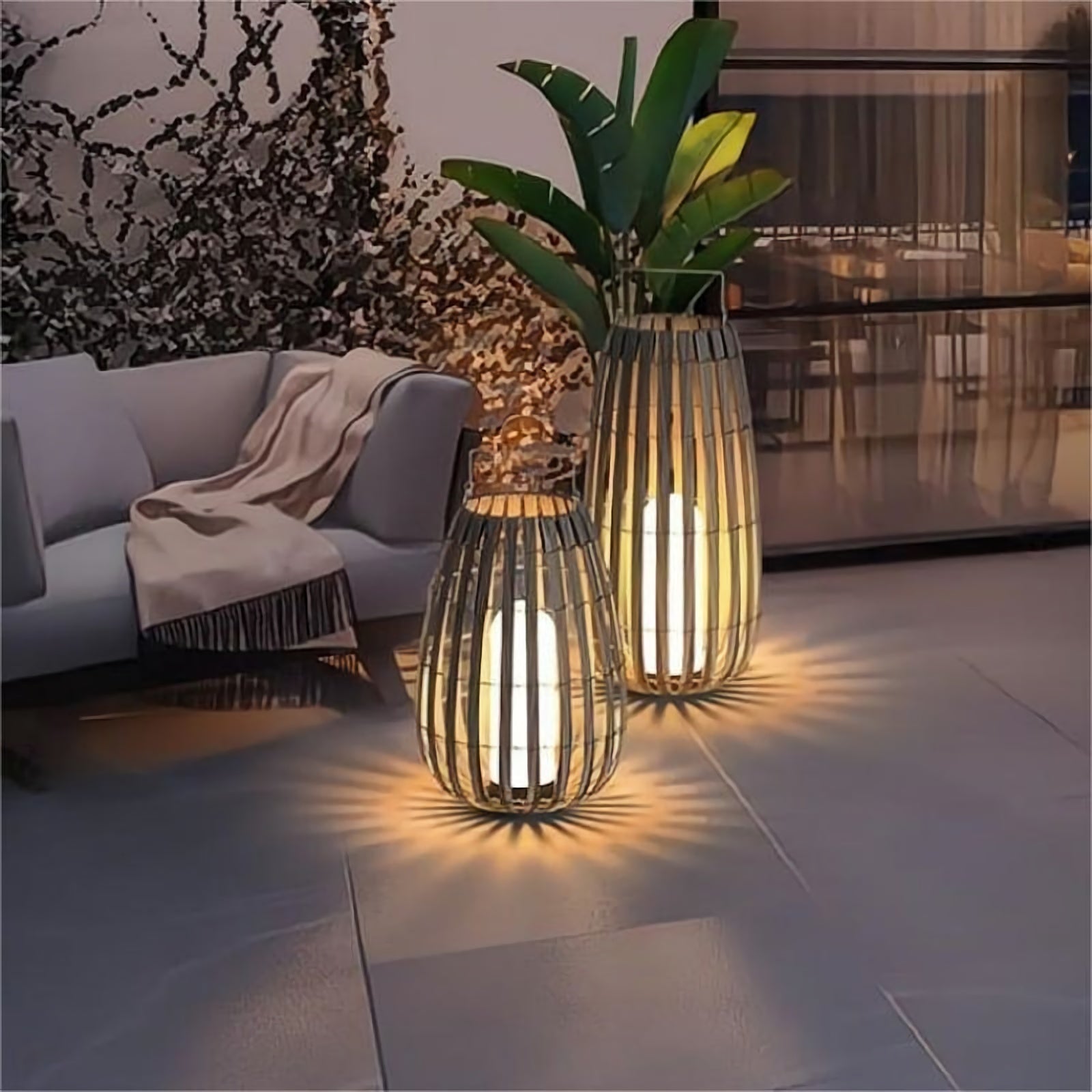 Tuin rotan vloerlamp