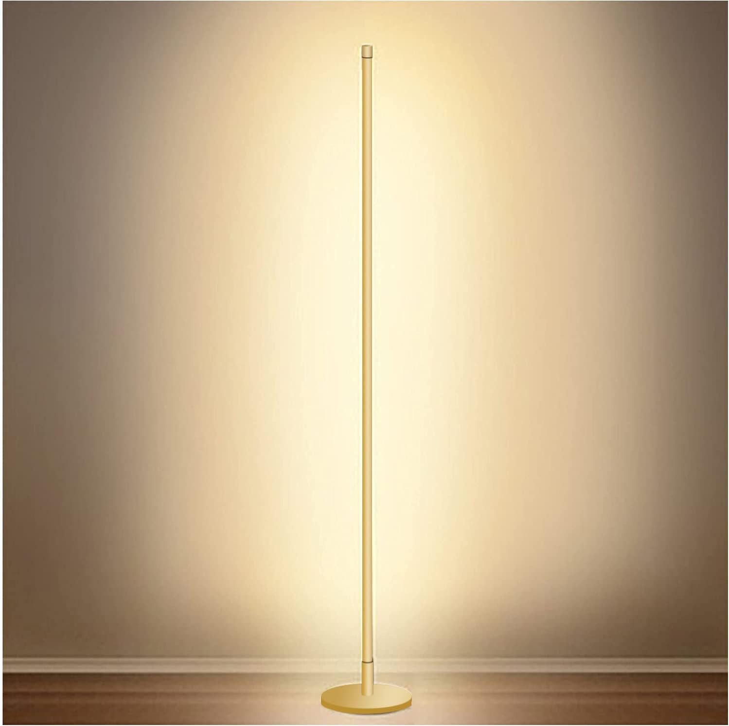 Metalen vloerlamp met lineaire vorm
