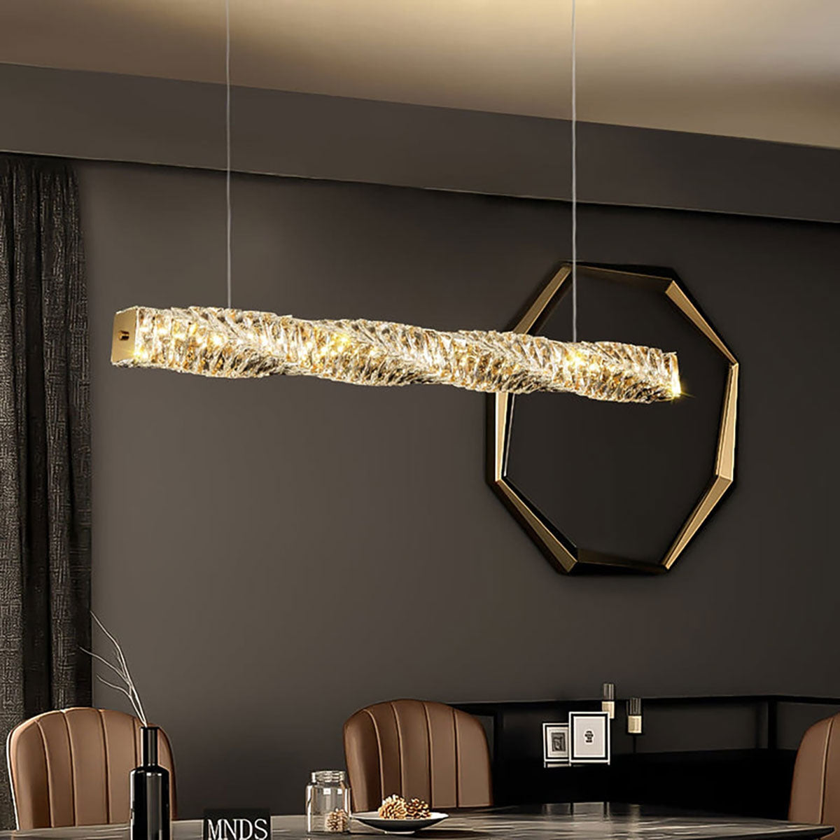 Lange kristallen hanglamp