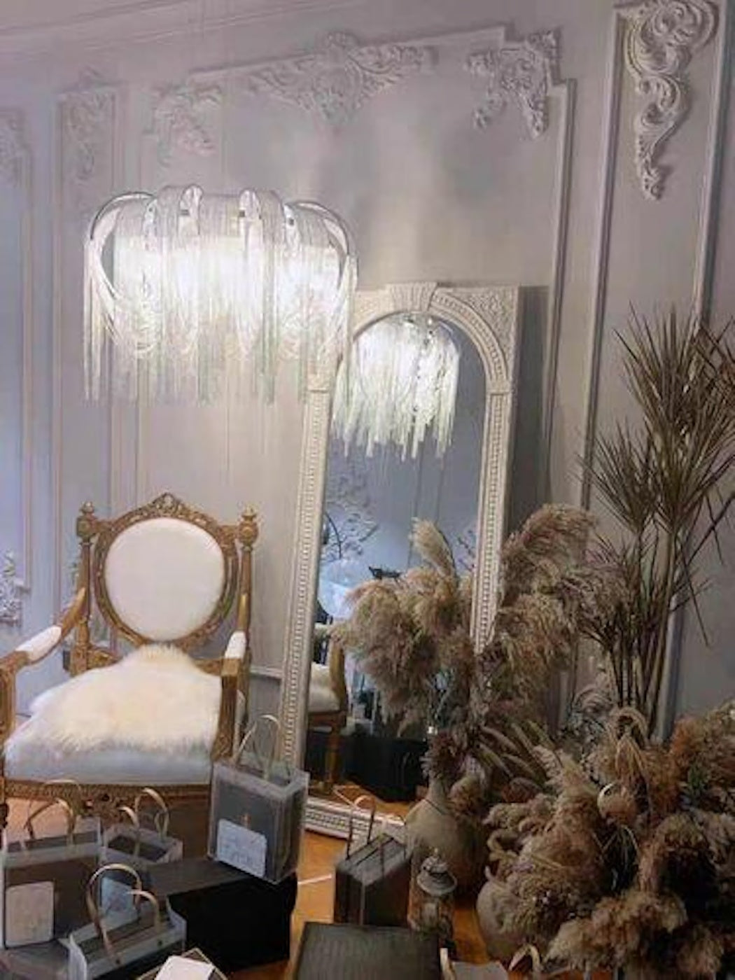 Chroom aluminium ketting kwast kroonluchter