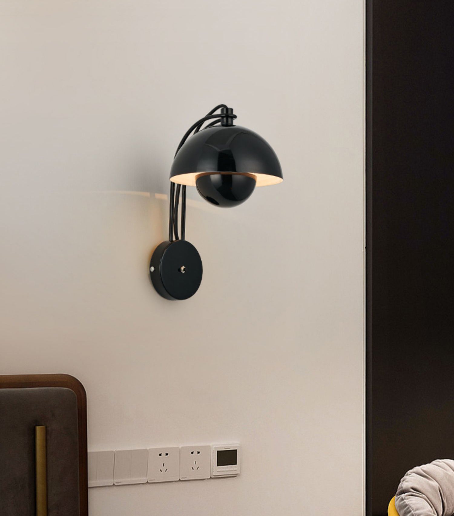 Halve cirkel slaapkamerwandlamp