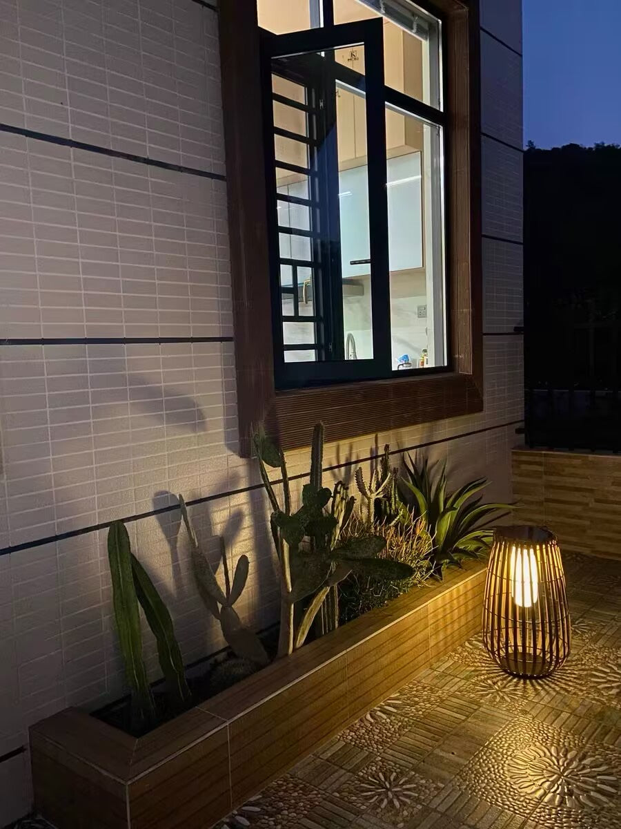 Tuin rotan vloerlamp