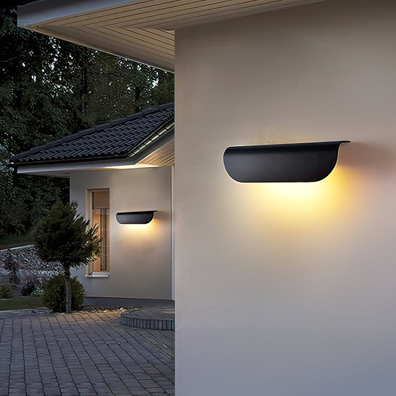 Bay gebogen tuinwandlamp